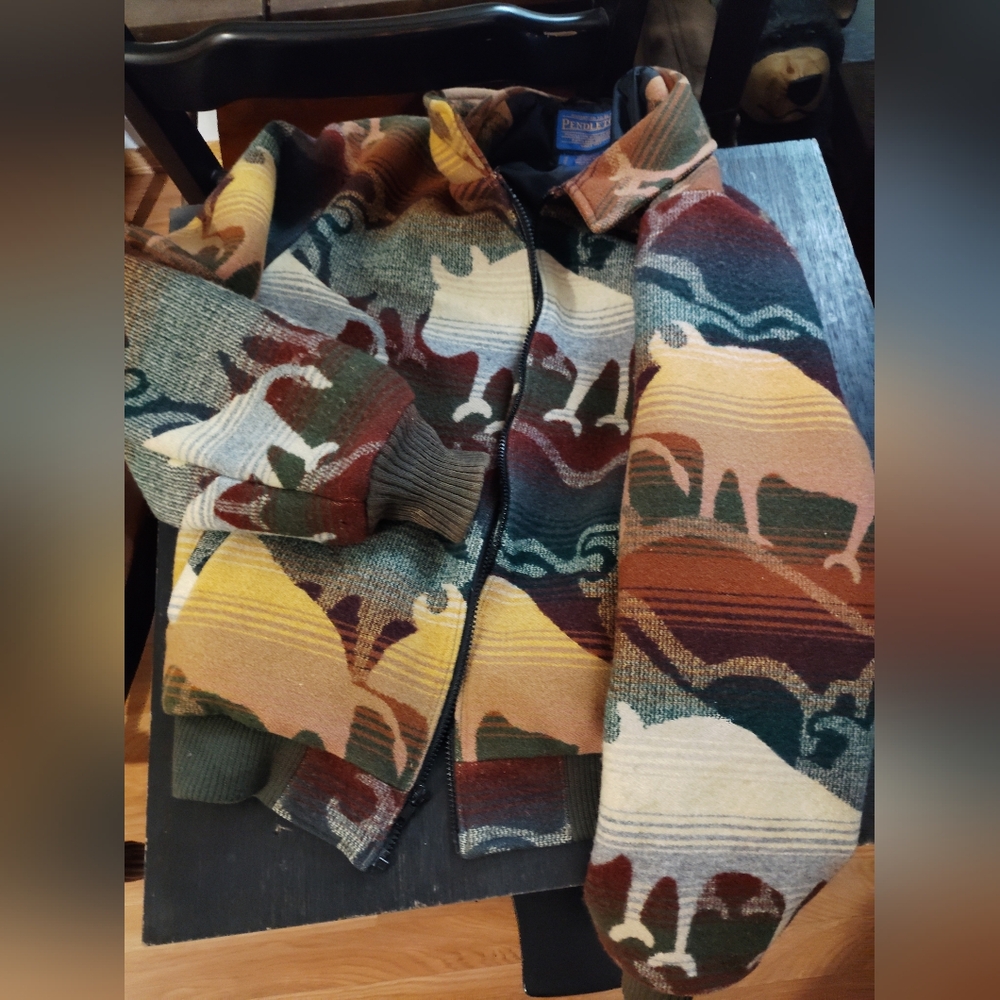 Pendleton Wool Zip Up Jacket Vintage - image 2